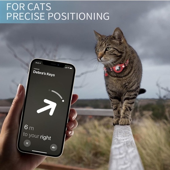 Cat Collar w/Air Tag holder,safety release,reflective, optional bell. - Picture 5 of 12